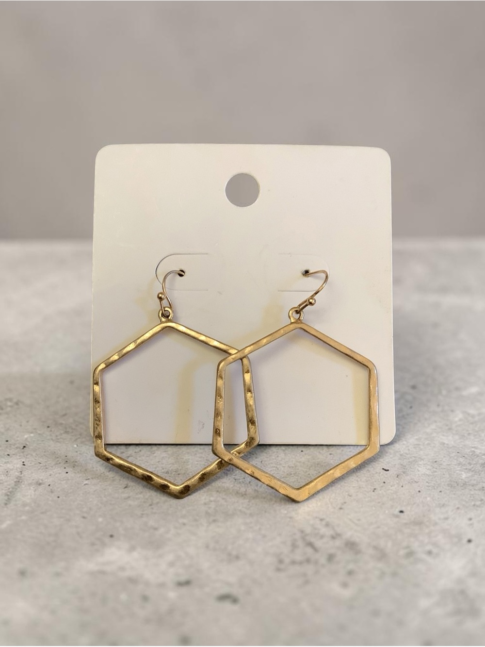 New Hammered Hexagon Earrings